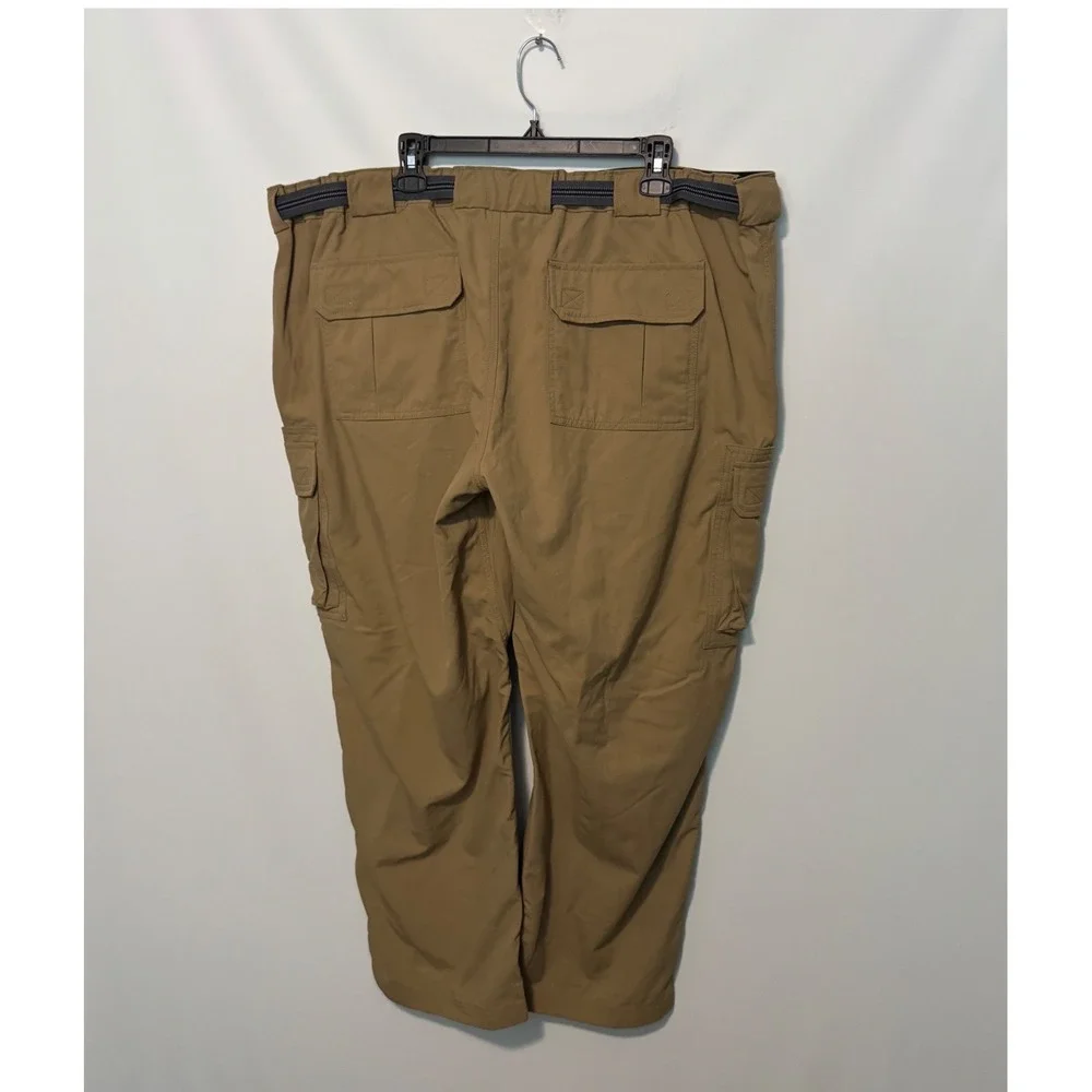 Duluth Trading Co Dry on the Fly Cargo Pants Mens 3XL Camel Brown Nylon Belted